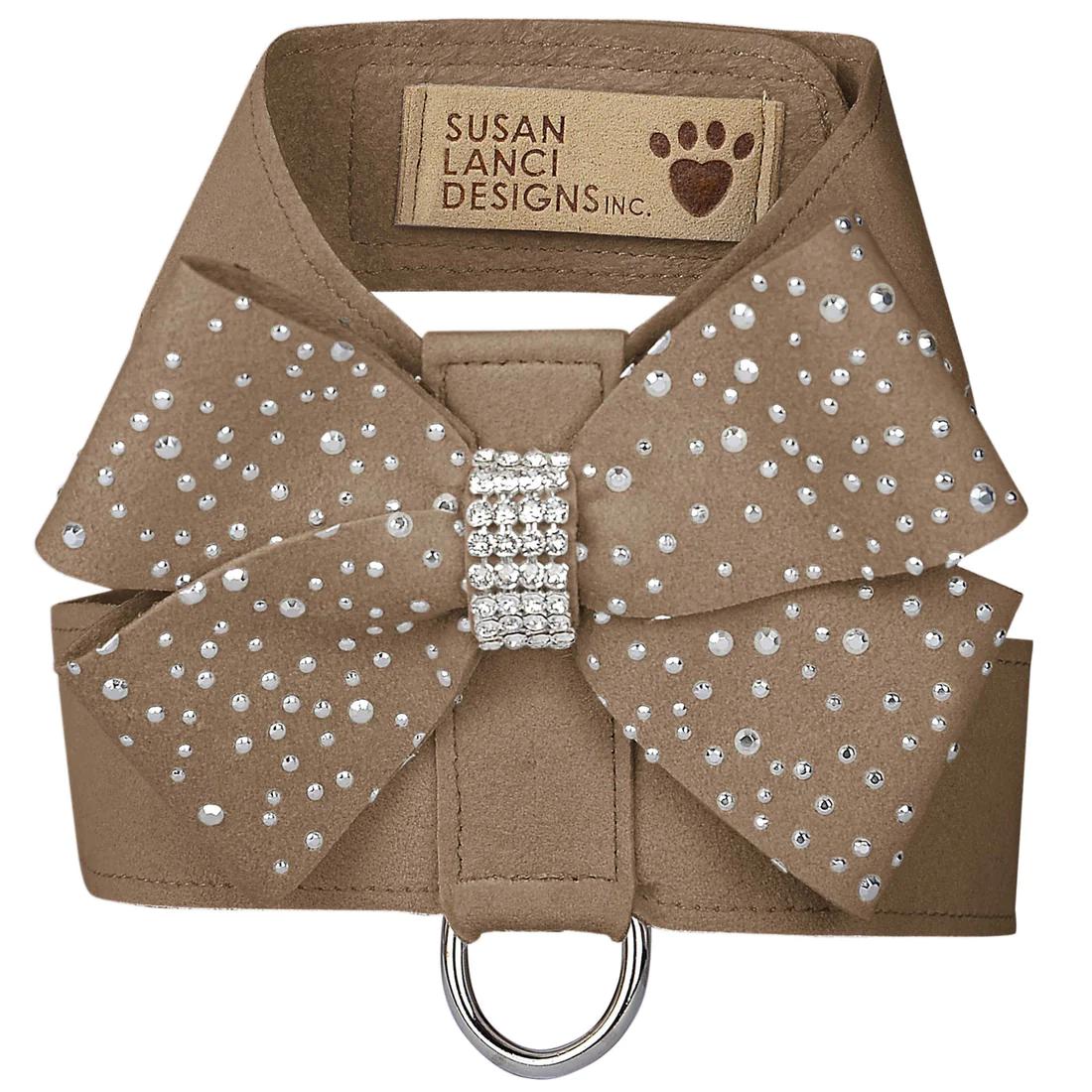 Silver Stardust Nouveau Bow Tinkie Dog Harness Fawn