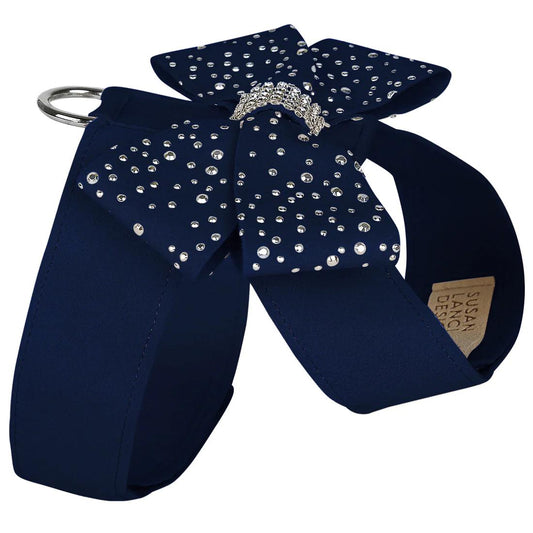 Silver Stardust Nouveau Bow Tinkie Dog Harness Indigo
