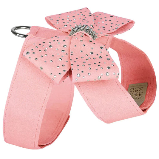 Silver Stardust Nouveau Bow Tinkie Dog Harness Puppy Pink