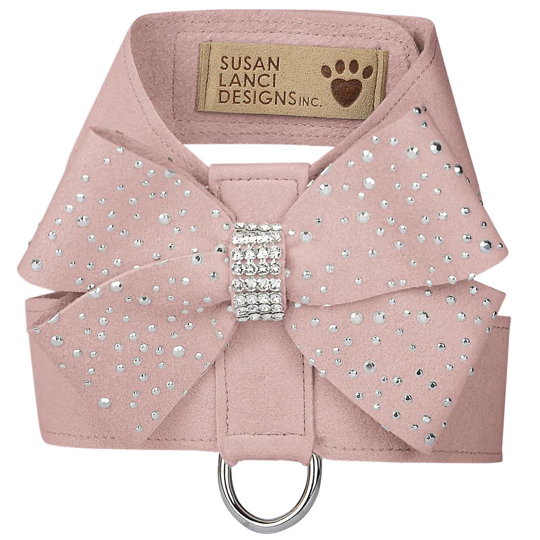 Silver Stardust Nouveau Bow Tinkie Dog Harness Rosewood